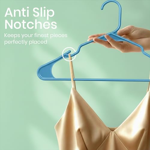 Utopia Home Plastic Hangers 30 Pack – Space Saving Clothes Hanger Blue | Durable & strong | Closet organizer & storage | Ideal for apartments, dorms & stocking stuffers - Image 3