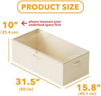 SpaceAid 4 Pack 10" High Under Bed Storage Containers, Large Underbed Storage Organizer Bins with Lids for Bedroom, Dorm, Clothes, Closet Organization, Bed Sheets and Blankets (Beige) - Image 3