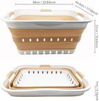 SAMMART 42L (11 gallon) Collapsible Plastic Laundry Basket - Foldable Pop Up Storage Container/Organizer - Portable Washing Tub - Space Saving Hamper/Basket (White/Latte) - Image 2