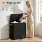 SOLEDI Double Laundry Hamper with Lid and Removable Laundry Bags,Divided Laundry Bin - Large Clothes Hamper 2 Section - Collapsible Laundry Baskets for Bedroom, Bathroom, Laundry Room,Black - Image 3