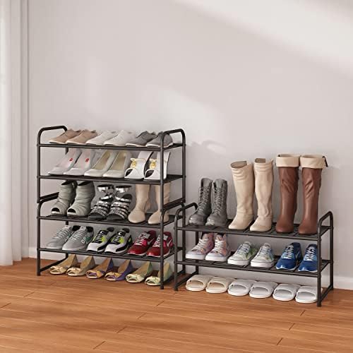 Simple Trending 2-Tier Stackable Shoe Rack, Black - Image 6