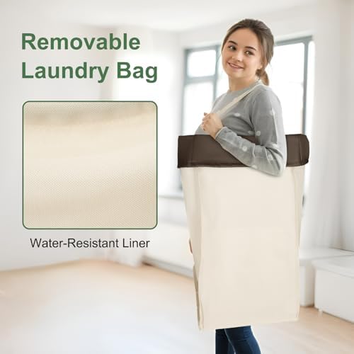 2PK Rolling Laundry Basket with Wheels, Rolling Laundry Hamper with Wheels - Image 3