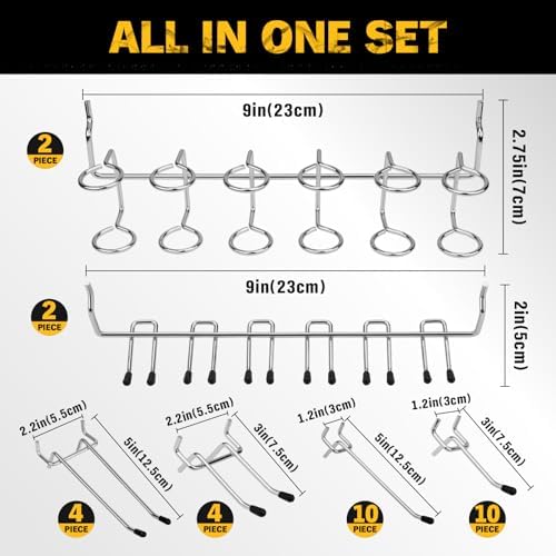 ELEAD 297 Piece Pegboard Hooks Kit, Peg Board Organizer Accessories with Bins for Organizing Various Tools, Fit 1/8 or 1/4 inch Pegboard for Hanging Storage, Garage, Workshop & Craft Room - Image 4