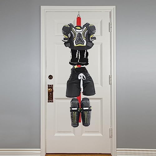 Hockey Hanger Portable Hanging Dryig Rack Hockey Gifts for Home and Outdoor Using in Ice Hockey Skating Football Camping Fishing 5 Hooks (Red) - Image 4