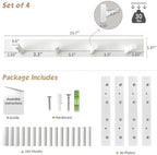 Forbena White Coat Hooks Wall Mount for Hanging 4 Pack, 16 Inch Wood Entryway Coat Rack Wall Mounted Heavy Duty, Modern Large Wall Hooks for Hats Kids Clothes Bags Purses Caps Closet - 16 Hooks - Image 2