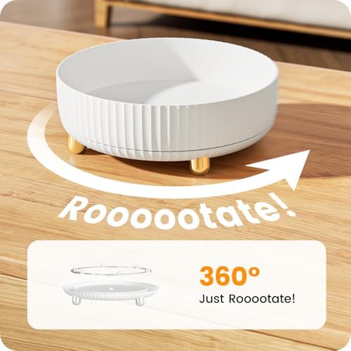 A-LuGei 【360° Rotating】 11" Perfume Organizer, Vanity Organizer, 【Minimalist Chic】 Lazy Susan, Bathroom Organizers and Storage, Makeup Organizer for Skincare Cosmetic Holder 【Elegant White】 - Image 4