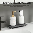 Razborci Water Absorbing Stone Sink Caddy Kitchen Sink Organizer Tray, Diatomite Bathroom Counter Tray, Faucet Drying Mat Coaster Soap Dish Rack Riser Dispenser Sponge Holder, Charcoal 10" x 4" - Image 2