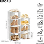 UFORU 9-Tier Small Vertical Shoe Rack,Plastic Shoe Organizer,Narrow Spaces - Image 3