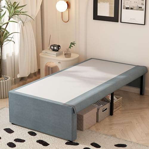 Maenizi 18 Inch Twin XL Bed Frames with Fabric Cover, Heavy Duty Metal Twin XL Platform Bed Frame, No Box Spring Needed, Support Up to 2500 lbs, Easy Assembly, Noise Free, Black by Maenizi