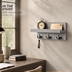 Rebee Vision Key Holder Wall Mount with 3 Key Hooks for Entryway,Light Gray - Image 4