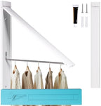 Ithywat Retractable Clothes Drying Rack,Space Saver Wall Mounted Folding Hanger for Laundry Room,Closet Storage Organization,Easy Installation Aluminum Dryer White by RimiWorld