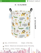 Round Laundry Basket Collapsible Storage Hamper Organizer Animal - Image 2