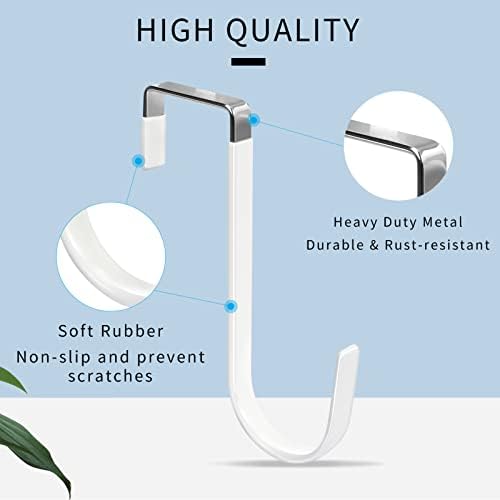 FYY Over the Door Hooks, Single-Hanger 8 Pack, Fits Doors 1 3/8" White - Image 3