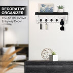 Key and Mail Holder Wall Mount, Mail Organizer with 5 Key Hooks - Image 5
