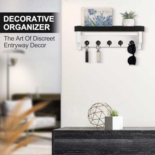 Key and Mail Holder Wall Mount, Mail Organizer with 5 Key Hooks - Image 5