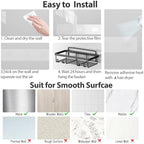 Liuoud 5 Pack Shower Caddy for Inside shower, Dark Grey Bathroom Storage - Image 7