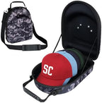 Camo Hat Case for Baseball Caps, Sleek Hard Shell Travel Cap Carrier for 6-7 Hats, Breathable Storage Box with Airflow Eyelets for Closet & Home, Water-Resistant 1680D Oxford Cap Organizer by TimberAura