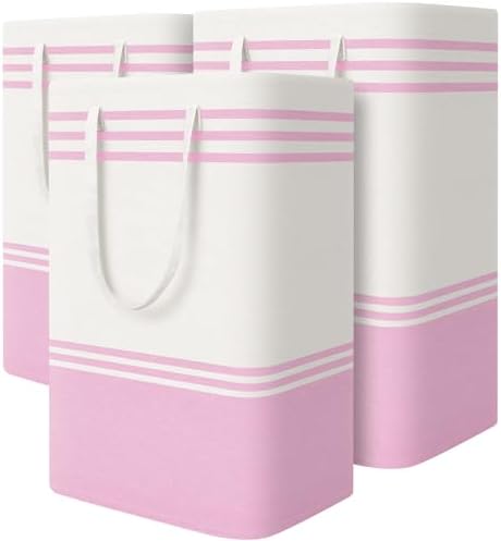TranquilRelax 3-Pack Laundry Basket, Laundry Hamper, Pink-88L by Unknown