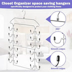 Tank Top Hanger,6 Tier Double Space Saving Bra Hangers, Closet Organizers and Storage,Dorm Room Essentials for Girls,Hanging Closet Organizer for Camisoles Sports Bras Strappy Dress Swimsuits Ties - Image 6