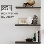 QEEIG Floating Shelves for Wall 23.6" Long - Wall Mounted Shelf Bathroom Kitchen Living Room Bedroom Farmhouse Home Decor Display Bookshelf Large 23.6 x 9.3 inch Set of 2, Grey (008-60GY) - Image 4