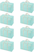 VENO 8 Pack Heavy Duty Moving Bags, Extra Large Storage Bags with Reinforced Handles & Strong Zippers, Foldable & Reusable Moving Box Alternative for Clothes & Dorm Storage by Veno