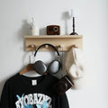 Entrance Coat Rack ，Coat Hooks, Wall-Mounted Wooden Hook Rack, Wall-Mounted Shelves are Very Suitable (Birch Colored Finish) by XAOHOME
