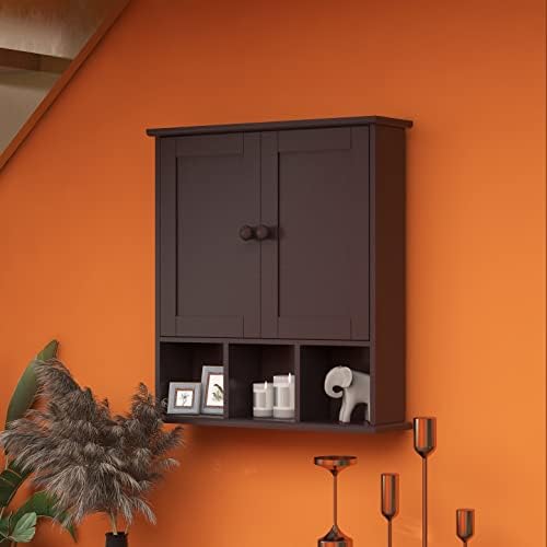 TaoHFE Brown Medicine Cabinets,Bathroom Wall Cabinet with 2 Door - Image 4