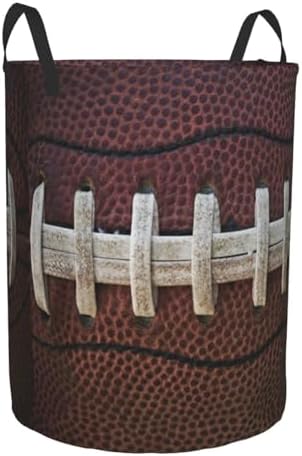 Football Laundry Basket Storage Bin Foldable Laundry Hamper Clothes Storage Bucket Organizer 19.6x15.7 Inch For Laundry Room/Bedroom/Bathroom - Image 2