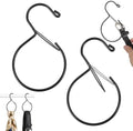 Xindojuz 2 Pack Metal S Belt Holder for Closet with Safety Buckle, Black by Xinjoduz