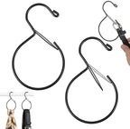 Xindojuz 2 Pack Metal S Belt Holder for Closet with Safety Buckle, Black by Xinjoduz