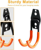 KURUI Heavy Duty Garage Hooks for Hanging, 2 Pack Metal Garage Organization Hooks, Garage Storage Hooks for Ladder Extension Cord Cable, Wall Mount Small Utility Hooks, Garden Tool Organizer/Hanger - Image 5