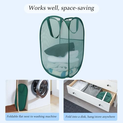 Upgraded Pop Up Laundry Basket with Handles, 100L Extra Large Mesh Hamper - Image 5