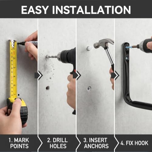 Garage Storage Hooks, Wall Mount Heavy Duty J Utility Hangers - Image 6