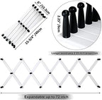 WEBI Accordion Wall Hanger,Expandable Wooden Hat Rack for Wall Mounted Coat Rack,Accordion Hat Hooks Holder for Baseball Caps,17 Peg Hooks,Black on White - Image 5