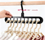 9 Space-Saving Hangers Heavy-Duty PP Plastic Tiered Hanger Organizer with Non-Slip Foldable Design, for Closet (Black, 5) - Image 6
