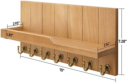 Rebee Vision Key Holder Wall Mount with 7 Key Hooks for Entryway, Yellow - Image 6