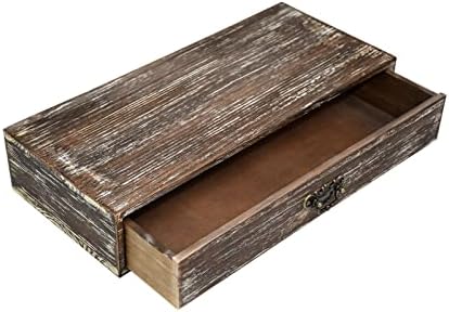 Office Desk Organizer with Drawers Dark Brown Vintage Wood Desktop Storage Box Workspace School Supplies Farmhouse Kitchen Countertop Organizer Makeup Storage Box for Home Toiletries Supplies Vanity by WelcometoOKSQW