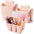 WILLBOND 12 Pcs Classroom Storage Caddies Stackable Utility Caddy, Pink by Willbond+Technology+Limited