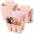 WILLBOND 12 Pcs Classroom Storage Caddies Stackable Utility Caddy, Pink by Willbond+Technology+Limited