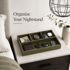 GORESE Valet Tray for Men, Leather Tray EDC Desk Organizer, Olive Green - Image 2