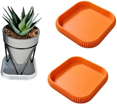 Generic Utility Tray Bowl， Catch All 2PCS (Orange, Square Shape) by Unknown
