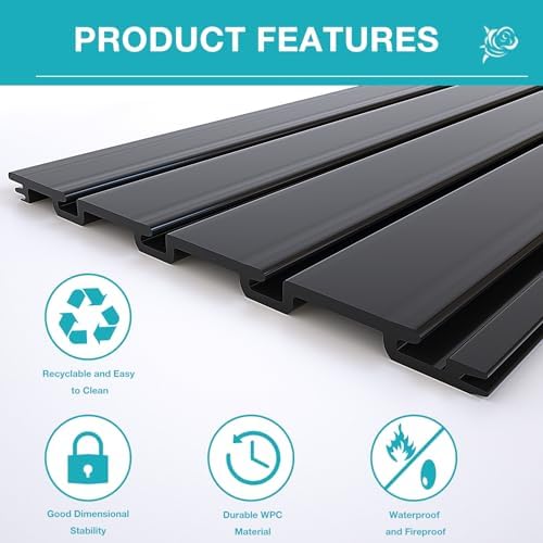 NeatiEase Slatwall Panel Wall Storage Systems, 4 x 8ft Slat Wall Paneling Garage Wall Organizer, Heavy Duty Wall Mounted PVC Wall Rack (Black) - Image 2