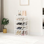 5-Tier Small Shoe Rack for Closet and Entryway, Narrow Shoe Shelf Organizer,Stackble Shoe Stand,Non-Woven Fabric Metal Free Standing Shoe Racks (White, 18" W x 9.9" D x 28.6" H) - Image 2