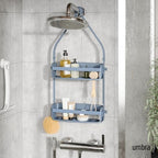Umbra Flex Shower Caddy, Hanging 2 Shelves Bathroom Organizer, Slate Blue - Image 2