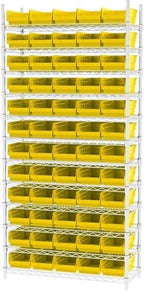 Akro-Mils 30130 Heavy Duty Plastic Shelf Bins, 12"x 6.5"x 4", Yellow, 12-Pk - Image 6