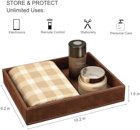 SITHON Valet Tray Desk Organizer PU Leather Catchall - Image 3