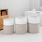 Laundry Basket Hamper Tall Rope Storage Woven for Blanket toys Dirty Clothes in Living Room Bathroom Bedroom (Blend White & Camel, 60L/15.8Gal) - Image 5