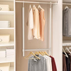 Simple Houseware Adjustable Closet Hanging Rod, White - Image 5