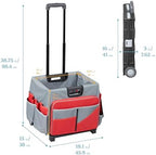 ECR4Kids Universal Rolling Cart with Canvas Organizer Bag, Mobile Storage, Red/Grey - Image 2