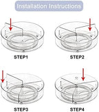 11" Lazy Susan Organizer with 3 Dividers for Cabinet Pantry - Image 4